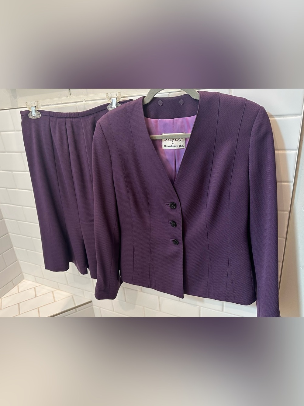 Vintage Brookhurst Purple Skirt Suit Set
